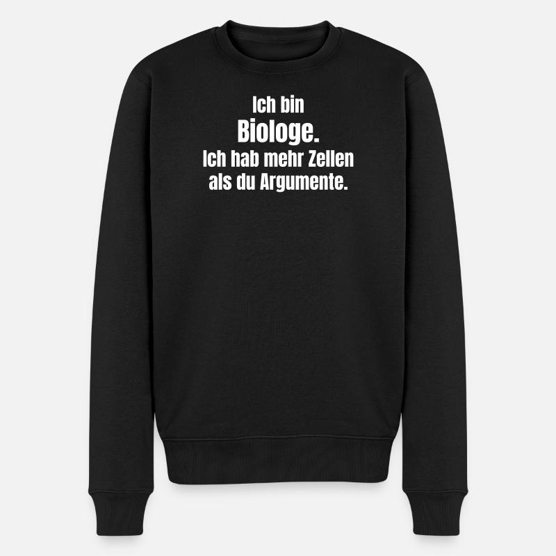 Ich bin Biologe – Mehr Zellen als Argumente - Männer Premium Bio Pullover - Schwarz