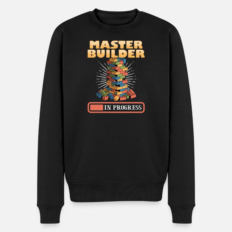 Building Blocks Kids Brick Builder - Männer Premium Bio Pullover - Schwarz
