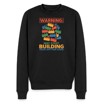 Building Blocks Kids Brick Builder - Men's Premium Organic Jumper - black - Front - Nico (187cm)