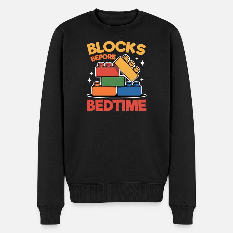 Building Blocks Kids Brick Builder - Männer Premium Bio Pullover - Schwarz