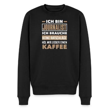 Pas de conseil Café Journaliste d’investigation - Pull Premium bio Homme - noir - Devant - Nico (187cm)