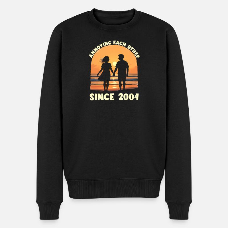 Anniversaire du harcèlement mutuel depuis 2004 - Pull Premium bio Homme - noir