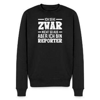 Je n’ai pas l’air d’un journaliste reporter - Pull Premium bio Homme - noir - Devant - Nico (187cm)