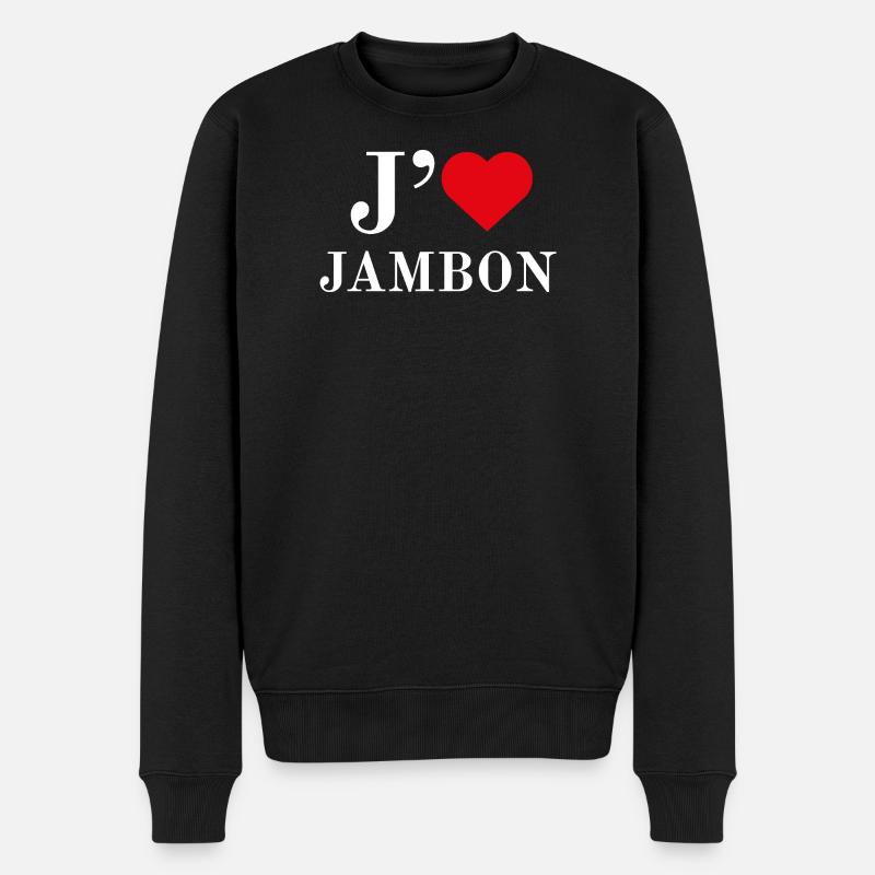 Jambon amour Typographie - Pull Premium bio Homme - noir