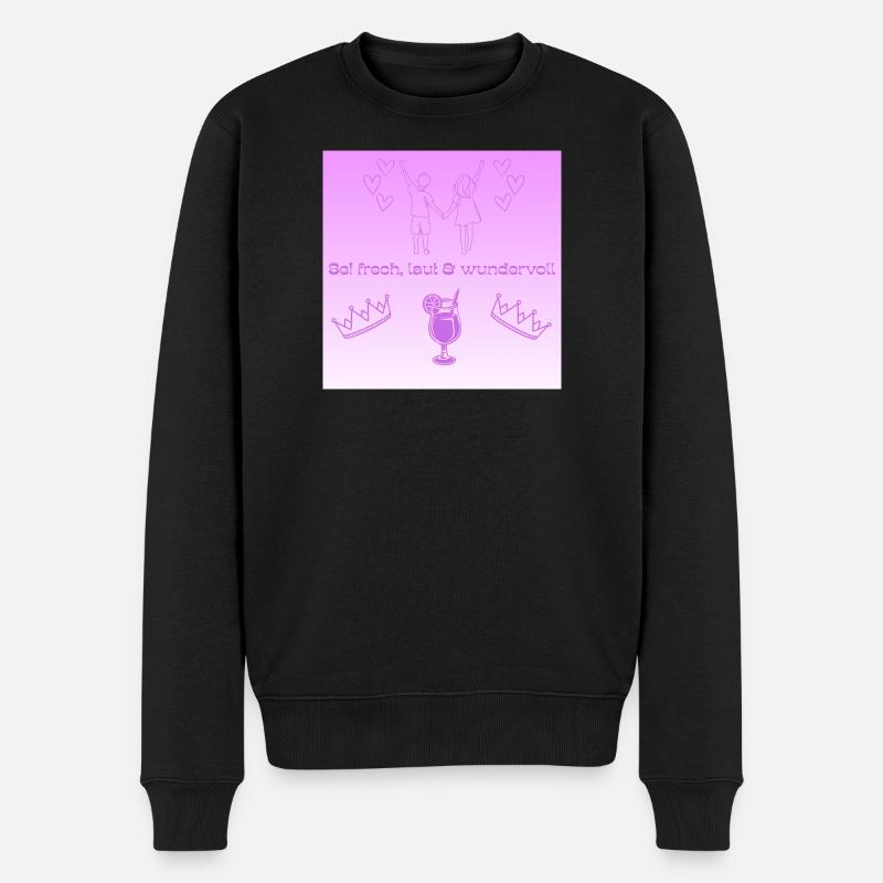 Sei frei laut und wunderVOLL - Männer Premium Bio Pullover - Schwarz