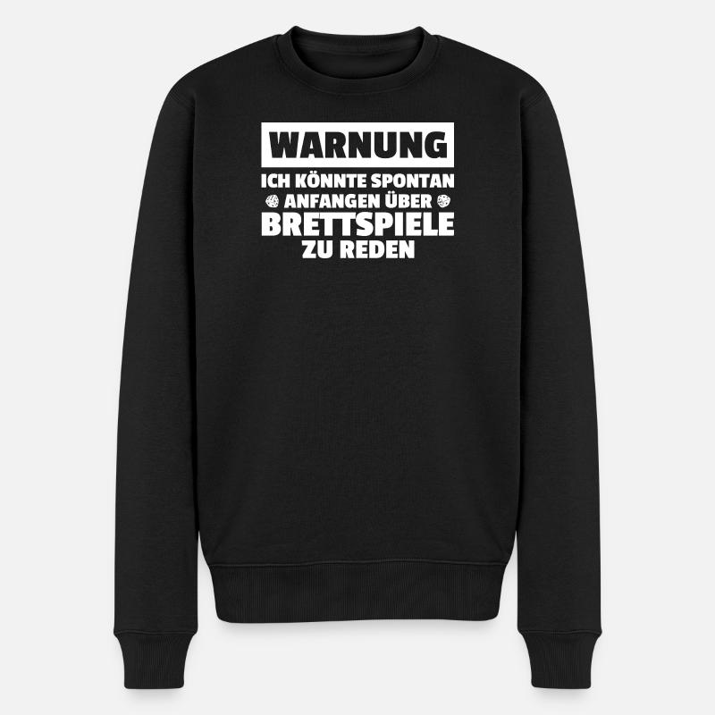 Warnung Gesellschaftsspiel Brettspiel - Männer Premium Bio Pullover - Schwarz