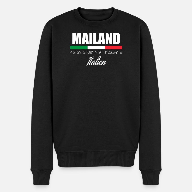 Mailand - Männer Premium Bio Pullover - Schwarz