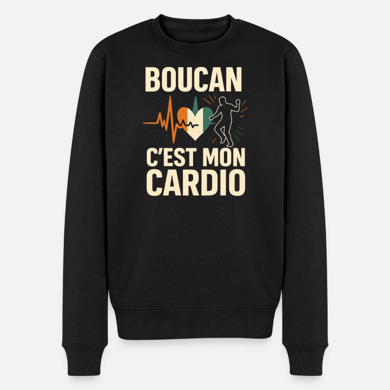 Boucan c’est mon cardio – Humour ivoirien  - Pull Premium bio Homme - noir