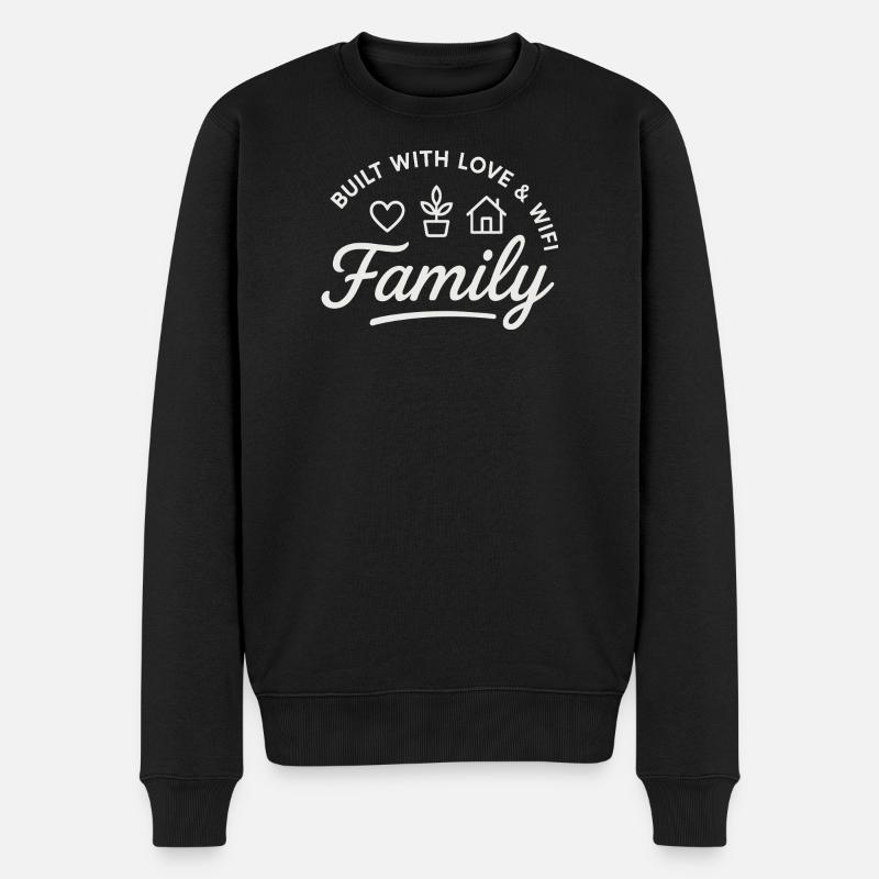 Construit avec amour et WiFi - Pull Premium bio Homme - noir