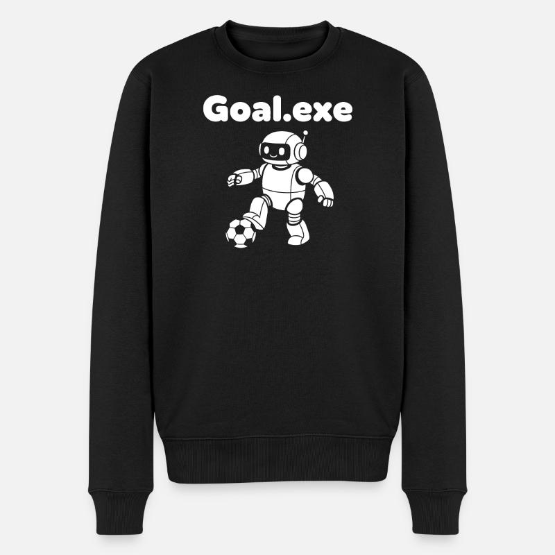 Robotischer Fußballroboter - Männer Premium Bio Pullover - Schwarz