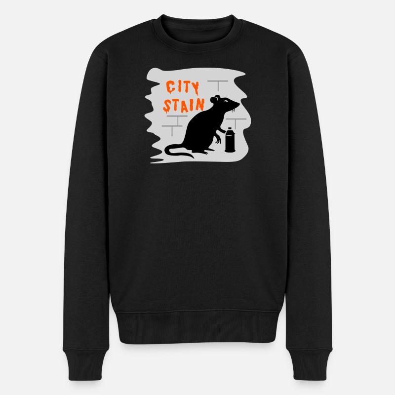 City Stain – Ratten-Graffiti - Männer Premium Bio Pullover - Schwarz