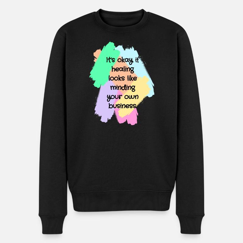 Healing Boundaries Slogan - Pull Premium bio Homme - noir