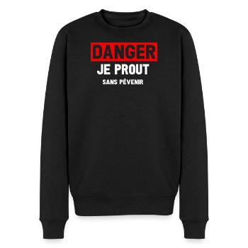 Danger Prout ohne Vorwarnung - Männer Premium Bio Pullover - Schwarz - Vorne - Nico (187cm)