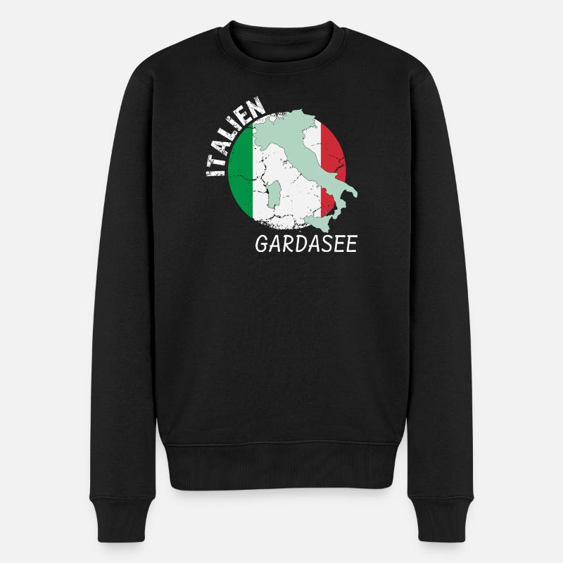 Gardasee - Männer Premium Bio Pullover - Schwarz