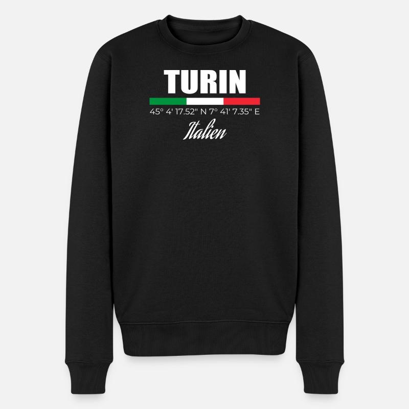Turin - Männer Premium Bio Pullover - Schwarz