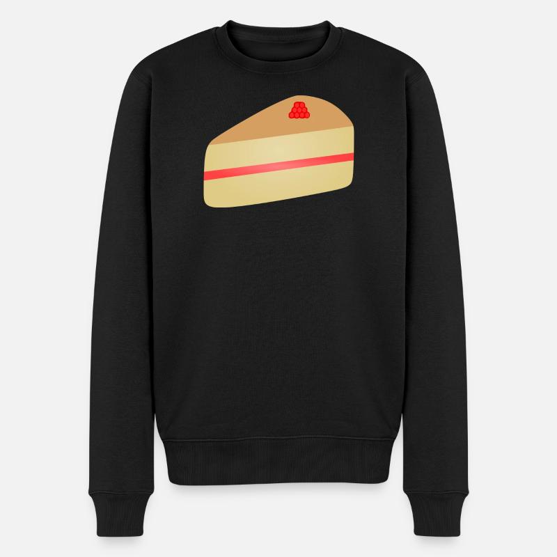Pastellfarbene Tortenscheibe Himbeere - Männer Premium Bio Pullover - Schwarz