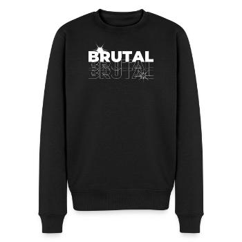Brutaler geometrischer Echo-Druck - Männer Premium Bio Pullover - Schwarz - Vorne - Nico (187cm)