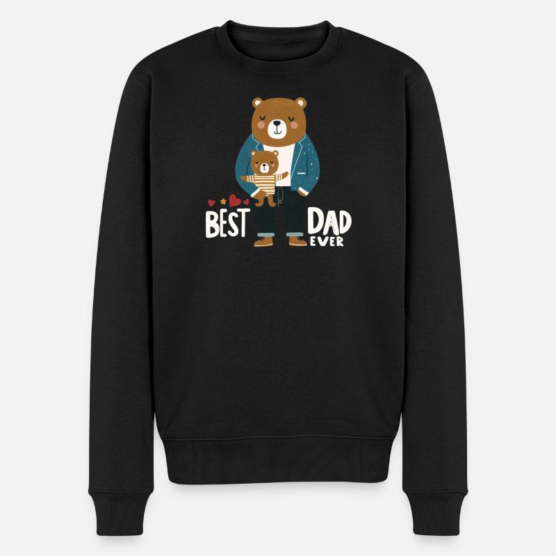 Der beste Vater - Männer Premium Bio Pullover - Schwarz