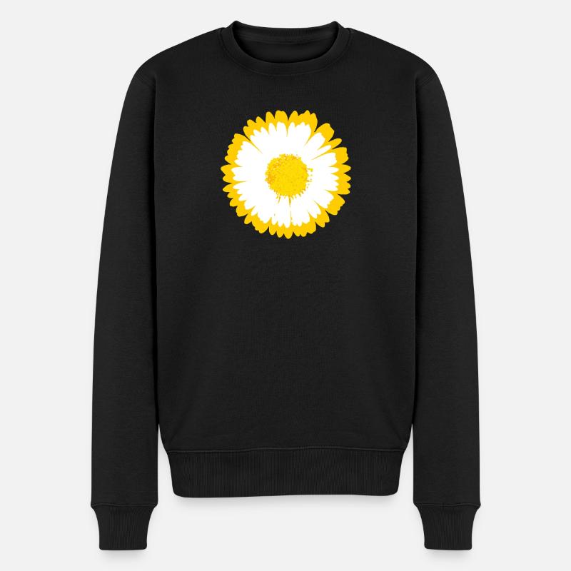 Daisy Sunburst Grafik - Männer Premium Bio Pullover - Schwarz