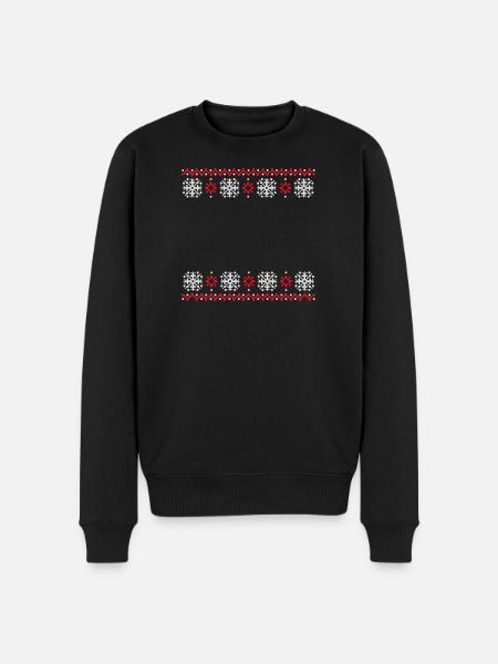 Ugly Sweater Christmas Pattern Snowflakes Cool - Men's Premium Organic Jumper - black