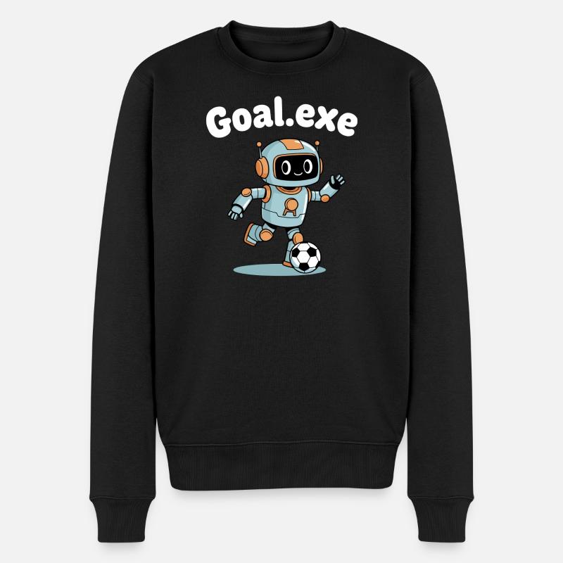 Goal.Exe Roboter Fußball - Männer Premium Bio Pullover - Schwarz