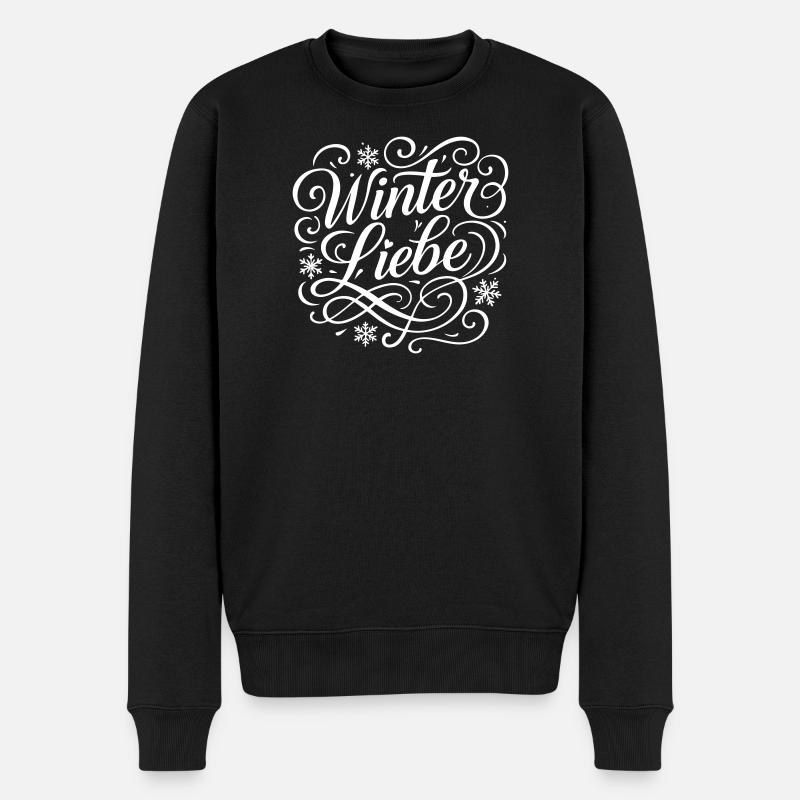 Cœur d’amour d’hiver - Pull Premium bio Homme - noir