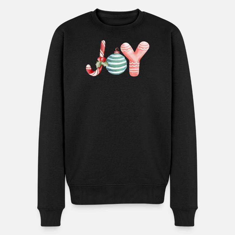 Joie Noël Écriture Ornement - Pull Premium bio Homme - noir