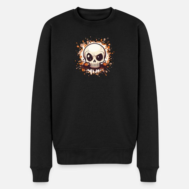 Éclaboussure de crâne de citrouille - Pull Premium bio Homme - noir