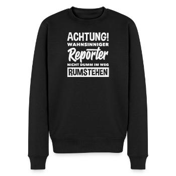 Journaliste d’investigation Journaliste Wahnsnniger - Pull Premium bio Homme - noir - Devant - Nico (187cm)