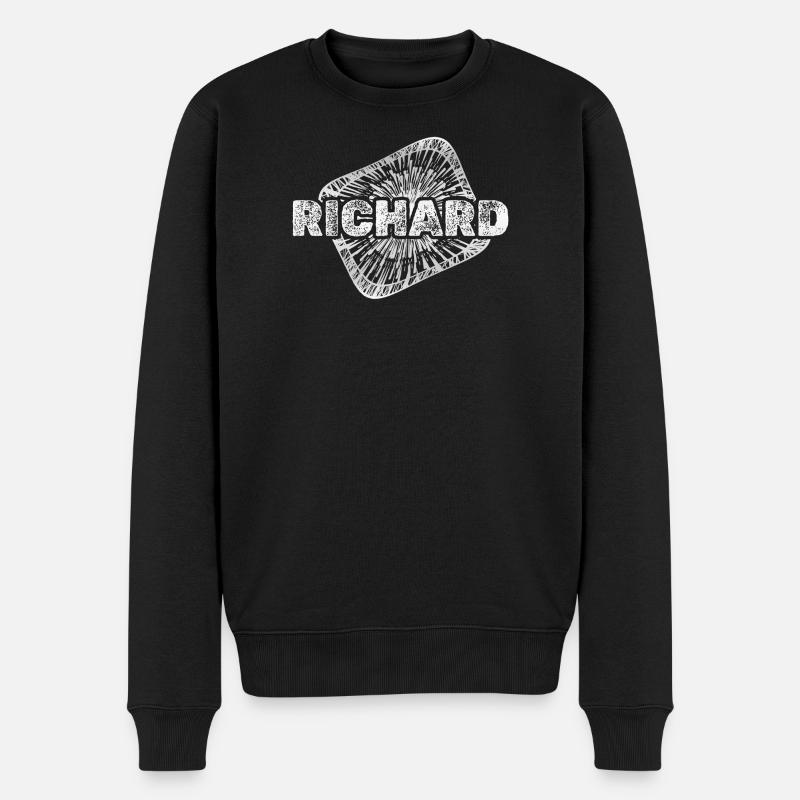 RICHARD Strahlenlogo Druck - Männer Premium Bio Pullover - Schwarz