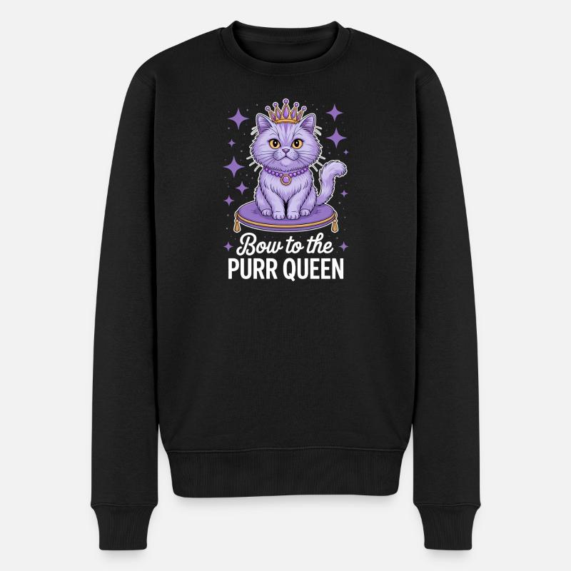 Katzen Spruch Katze Lustiges Katzen Geschenk - Männer Premium Bio Pullover - Schwarz