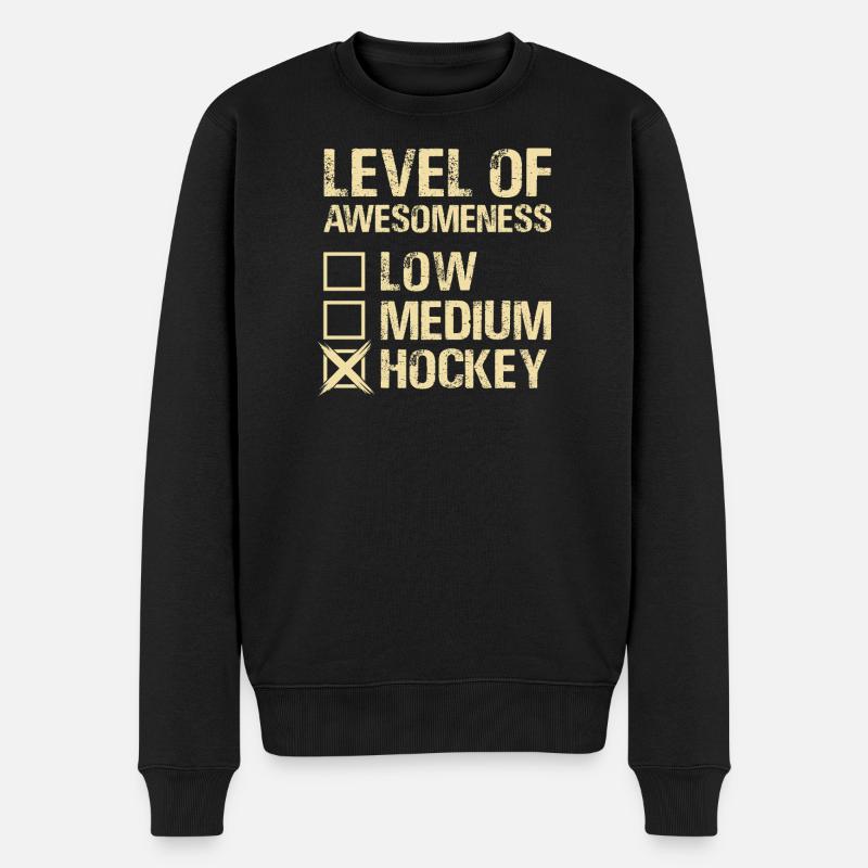 Hockey Eishockey Eishockeyspieler Geschenk - Männer Premium Bio Pullover - Schwarz