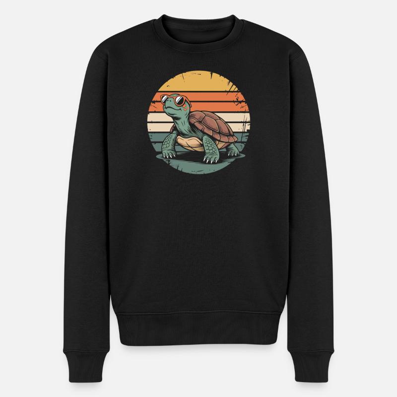 Schildkröte - Männer Premium Bio Pullover - Schwarz