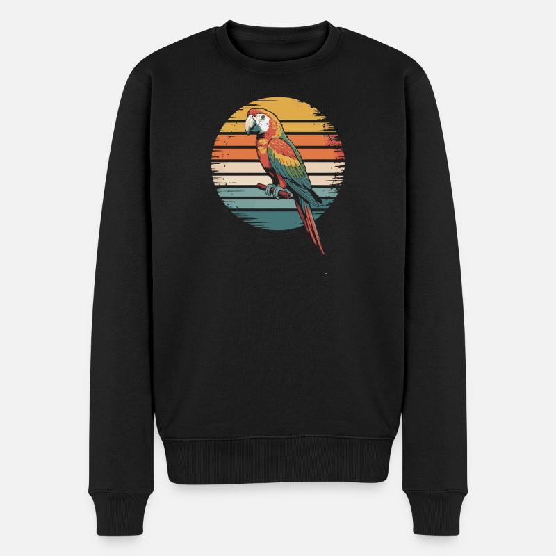 Papagei - Männer Premium Bio Pullover - Schwarz