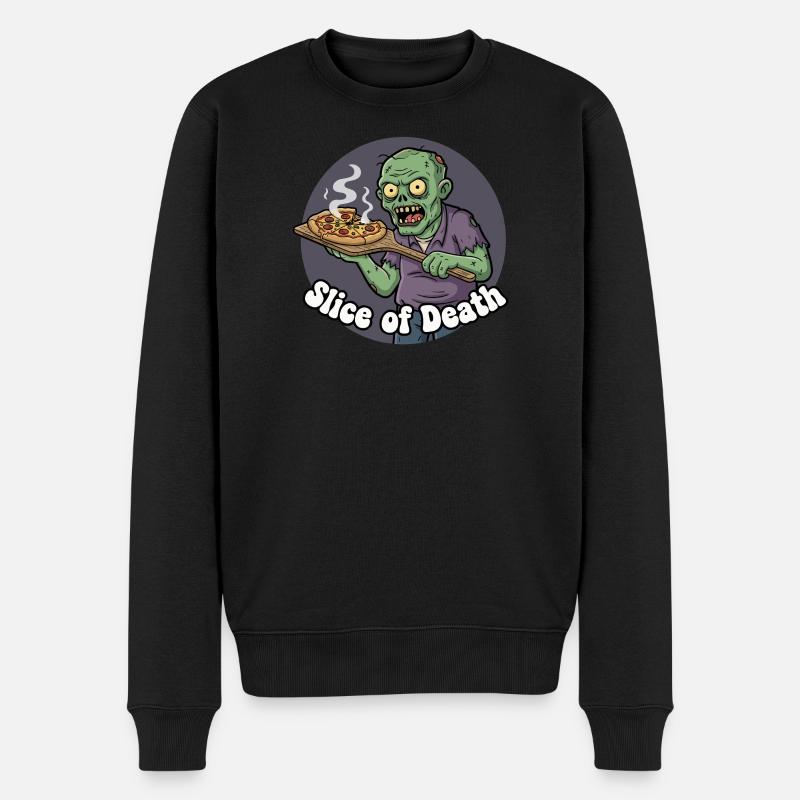 Tranche de pizza zombie - Pull Premium bio Homme - noir