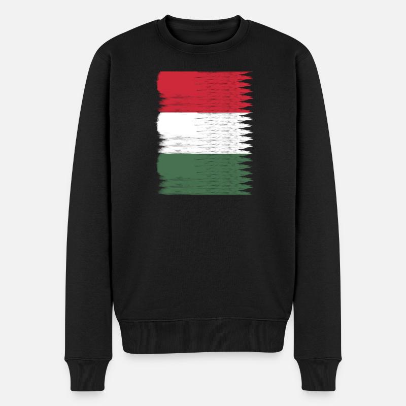 Carte du drapeau de la Hongrie - Pull Premium bio Homme - noir