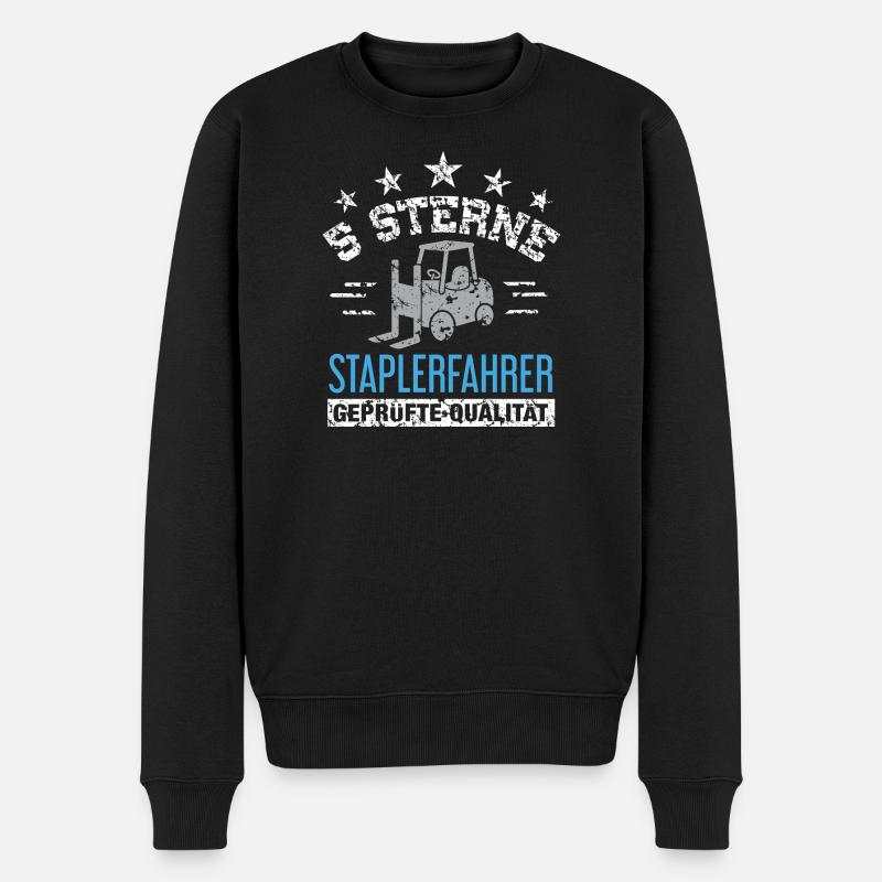 5 Sterne Staplerfahrer geprüfte Qualität / Stapler - Männer Premium Bio Pullover - Schwarz