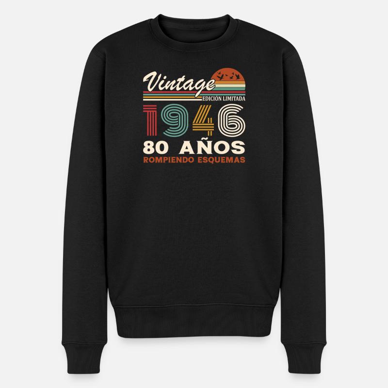 80ème Anniversaire 80 Ans Millésime 1946 - Pull Premium bio Homme - noir