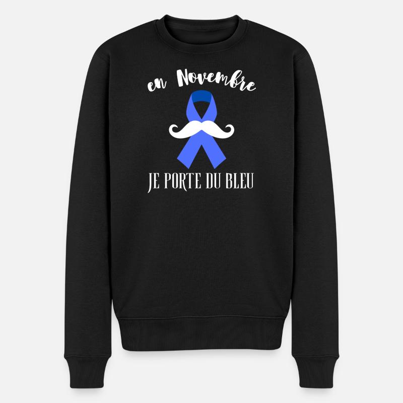 Im November trage ich Novemberblau - Männer Premium Bio Pullover - Schwarz