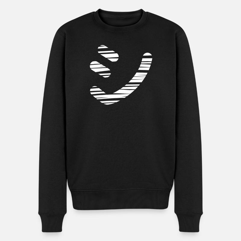 Japanischer Text 'シ' (Shi)- Pinsel - Männer Premium Bio Pullover - Schwarz