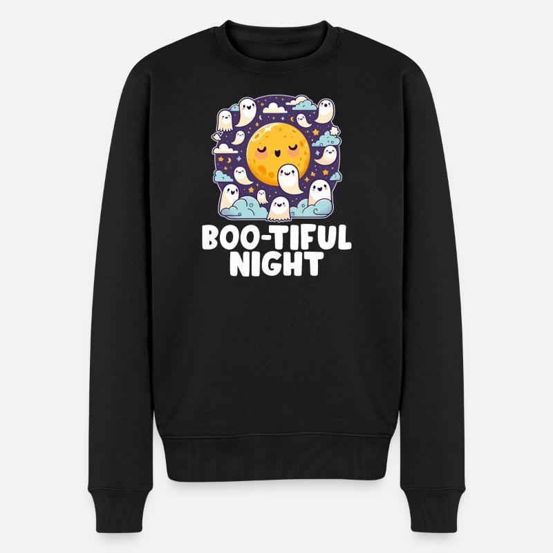 Buhende Nacht der Geister - Männer Premium Bio Pullover - Schwarz