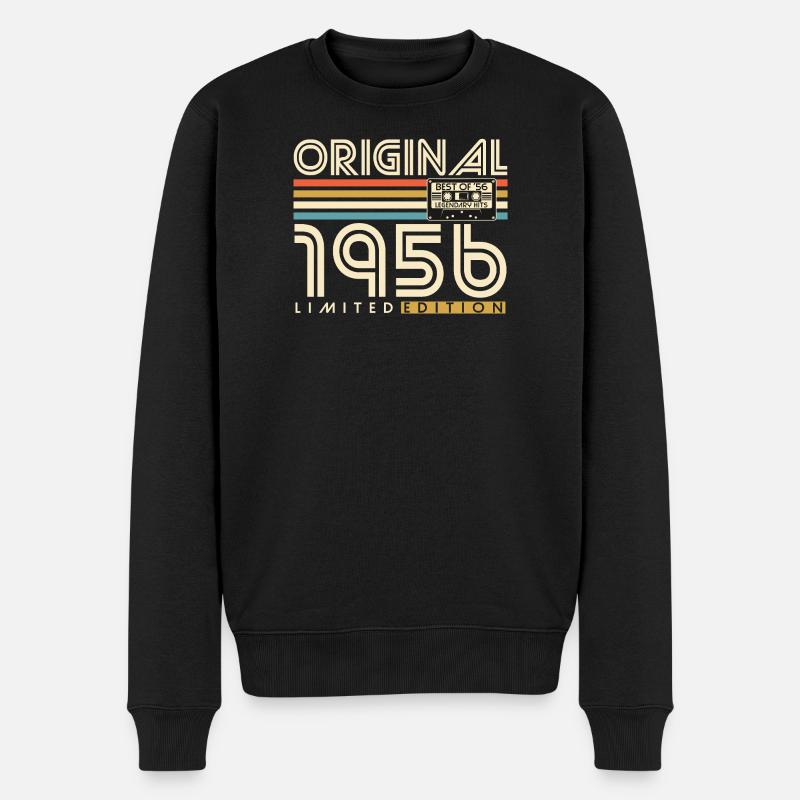 Original_1956_Jahrgang_Geburtstag_Geschenk_Retro - Männer Premium Bio Pullover - Schwarz
