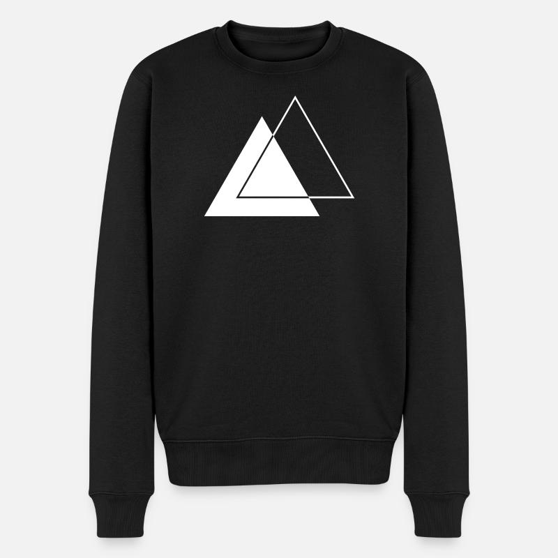 Conception géométrique des traïangles - Pull Premium bio Homme - noir
