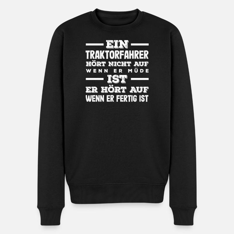 Lustiges Traktorfahrer Geschenk - Männer Premium Bio Pullover - Schwarz