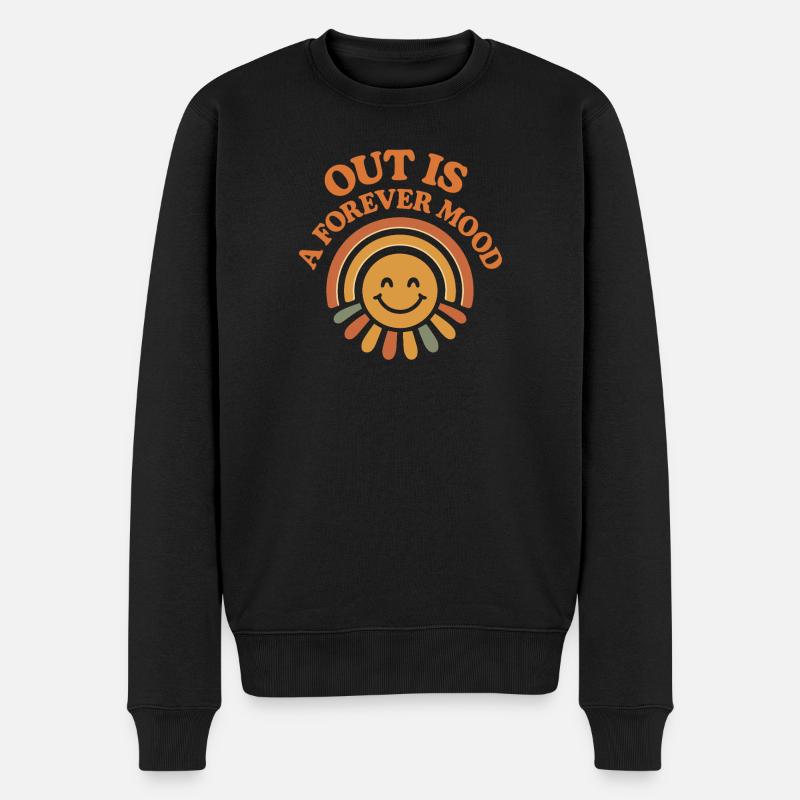 Groovy Pride Retro Gleichheit Queer Geschichte - Männer Premium Bio Pullover - Schwarz