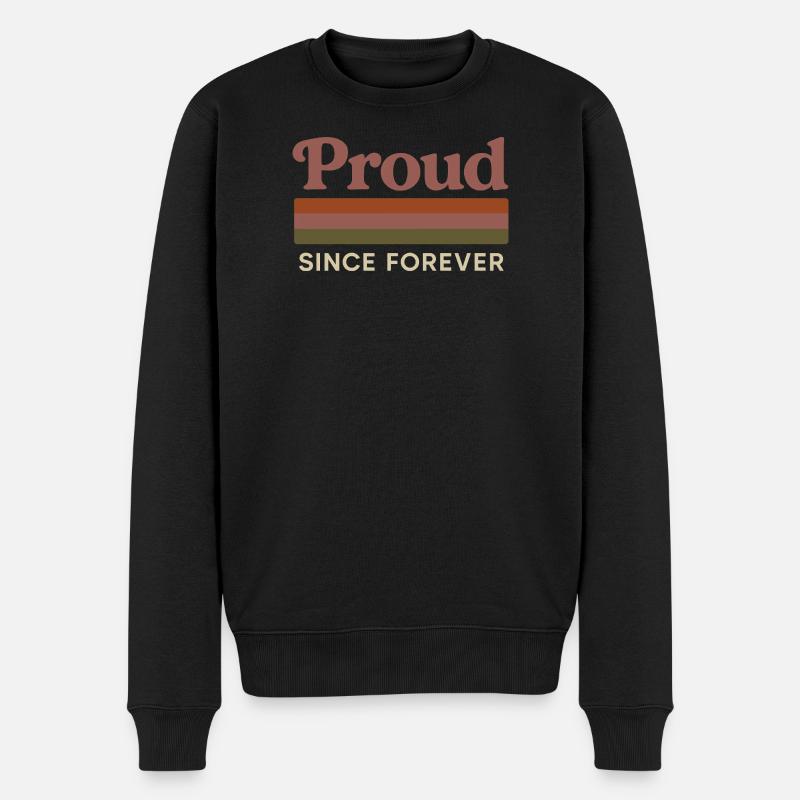 Groovy Pride Retro Gleichheit Queer Geschichte - Männer Premium Bio Pullover - Schwarz