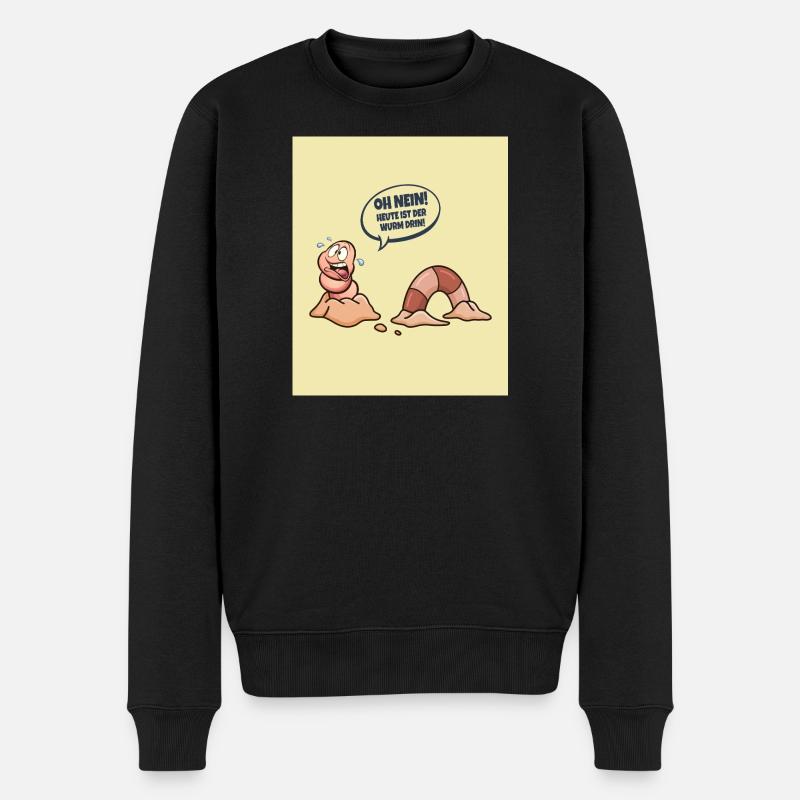 Heute ist der Wurm drin! - Männer Premium Bio Pullover - Schwarz