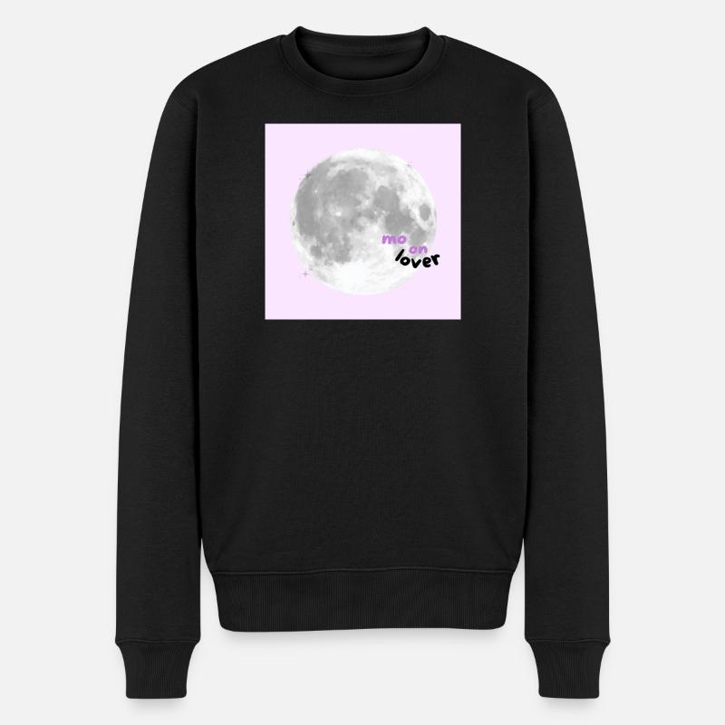 Moon Lover – Cute Pink Aesthetic Design 🌕💗✨🌸 - Männer Premium Bio Pullover - Schwarz