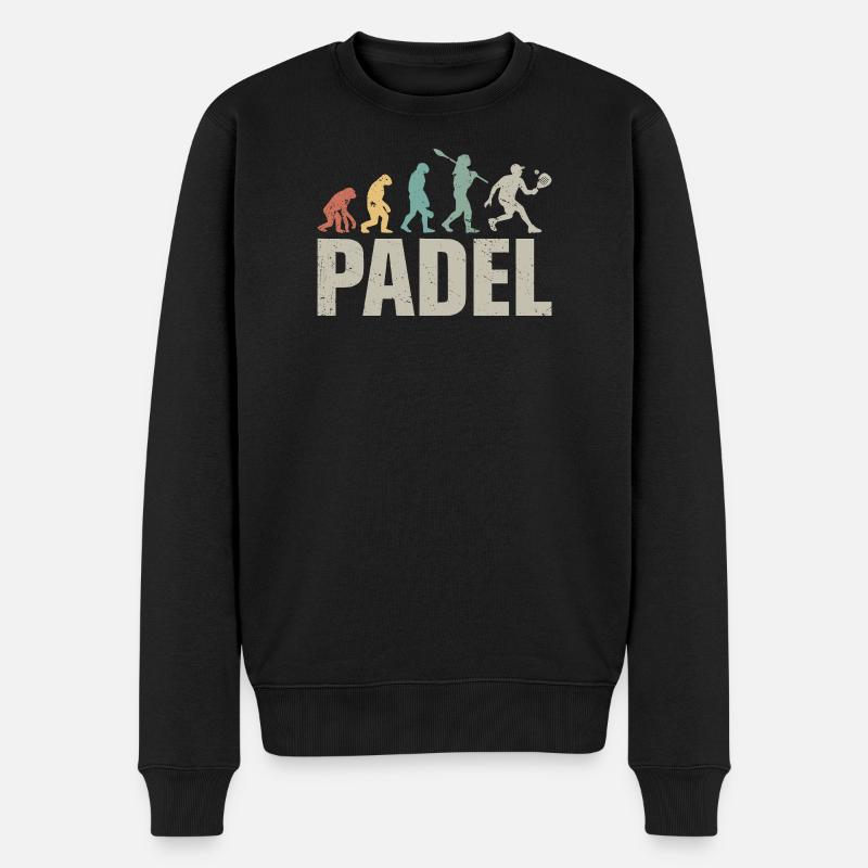 Lustiges Padel  - Padel Evolution - Männer Premium Bio Pullover - Schwarz