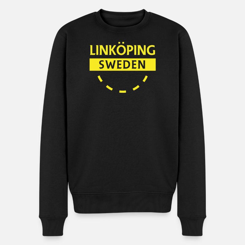 Linköping Schweden Neon Text - Männer Premium Bio Pullover - Schwarz